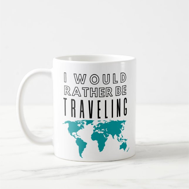 Mug en céramique - Je préférerais voyager (Gauche)