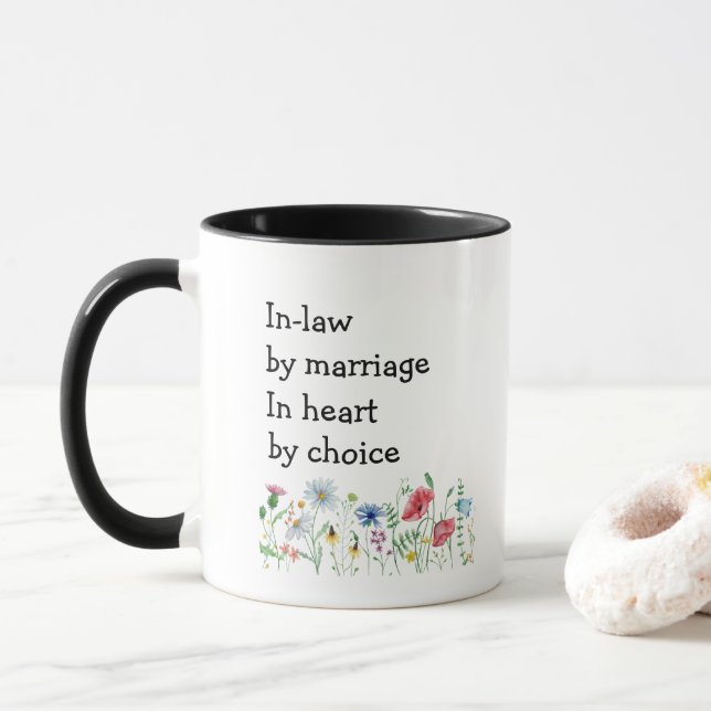 Mug en droit par mariage par coeur par choix (Avec donut)