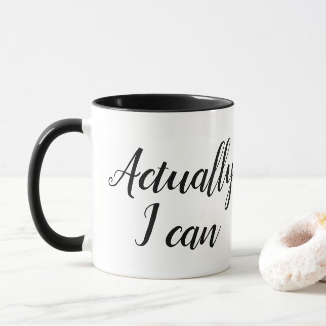 Mug En fait, je peux (Avec donut)