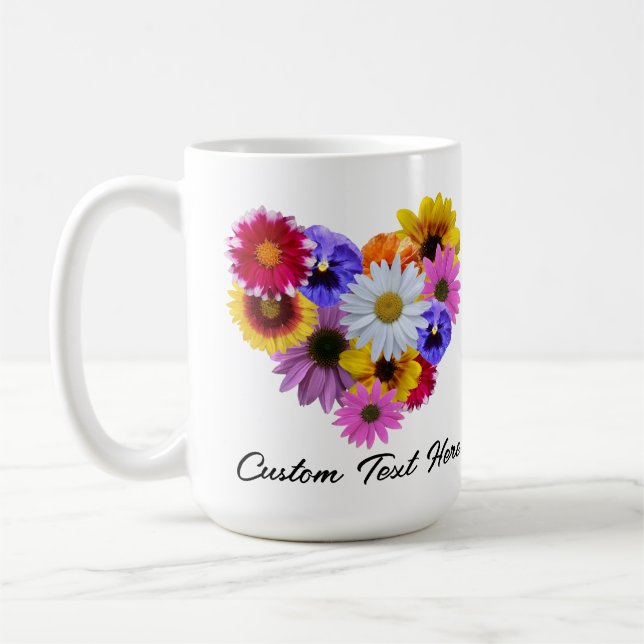 Mug En fleurs - Bouquet en forme de cœur (Gauche)