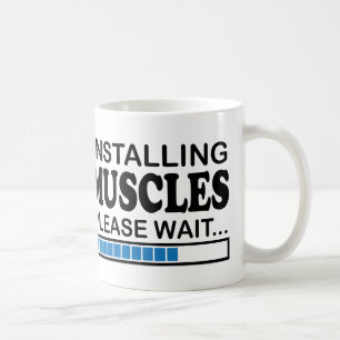 Mug En installant des muscles, attendez svp le bleu