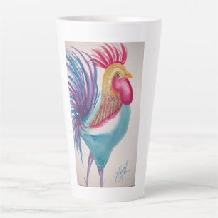 Mug en latte avec design de coq