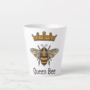 Mug en latte de la couronne d'or de l'abeille Quee