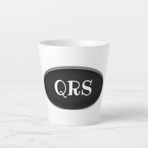 Mug en latte - Ovale noir avec initiales