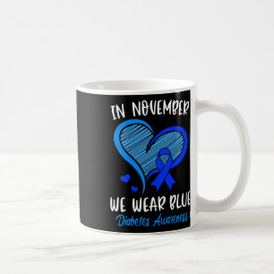 Mug En Novembre Nous Portons Bleu Cure Diabète Sensibi