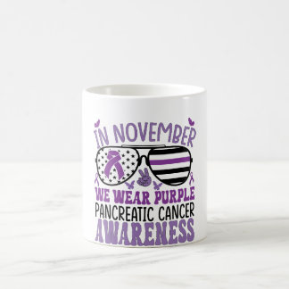 Mug En Novembre Nous Portons Violet Cancer Pancréatiqu
