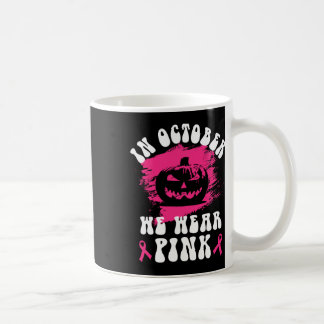 Mug En Octobre Nous Portons Pink Halloween Jackolanter