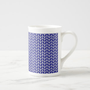 Mug en porcelaine fine tricotée BLEU ROYAL