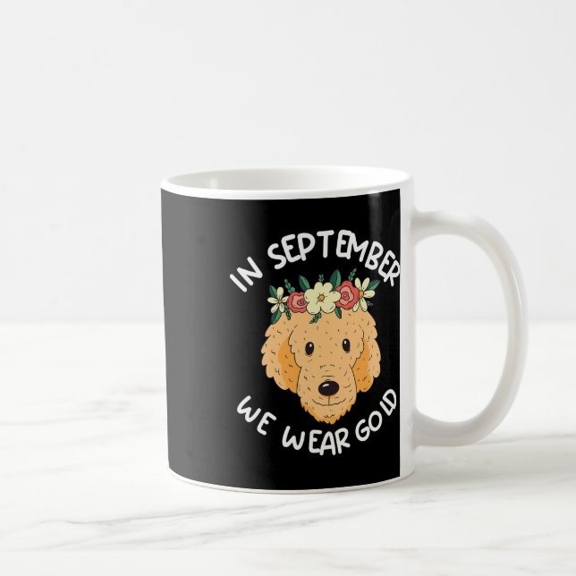Mug En Septembre Nous Portons Gold Chien Cancer Enfanc (Droite)