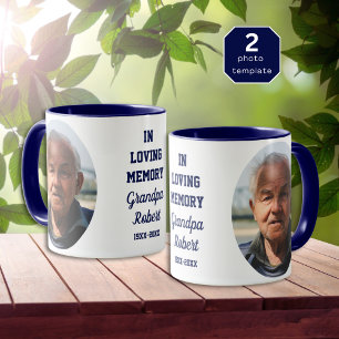 Mug En souvenir affectueux 2 Memento photo bleu