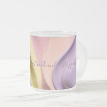 Mug en verre dépoli au graphique abstrait stylisé
