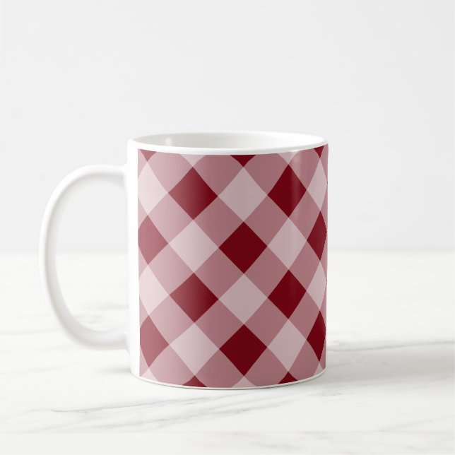 Mug En vichy rouge foncé (Gauche)