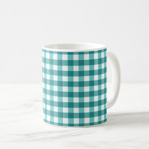 Mug en vichy turquoise
