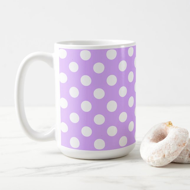 Mug Enchanter Lilac Et De Grands Pois Blancs (Avec donut)
