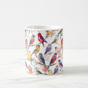 Mug Enchanteur Aquarelle Vintage Birds Motif