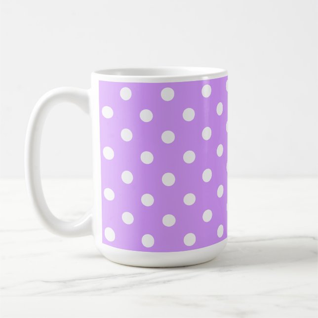 Mug Enchanting Lavender And White Polka Dots (Gauche)