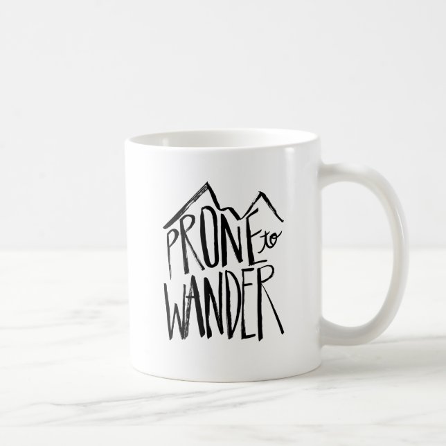 Mug Enclin errent le style noir de manuscrit de brosse (Droite)