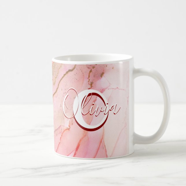 Mug Encre D'Alcool Fluide Rose Doux (Droite)