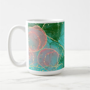 Mug encre d'alcool rose, verte et turquoise