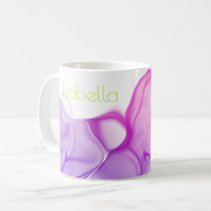 Mug Encres violettes colorées Lime Vert Nom Art modern