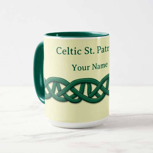 Mug Endless Celtic Knot Seamless Dark Green (Devant gauche)