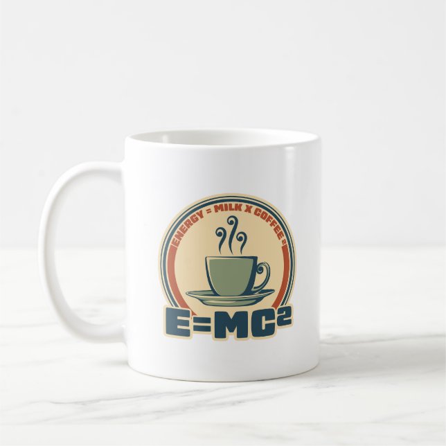 Mug Énergie=Lait x café carré Rétro (Gauche)