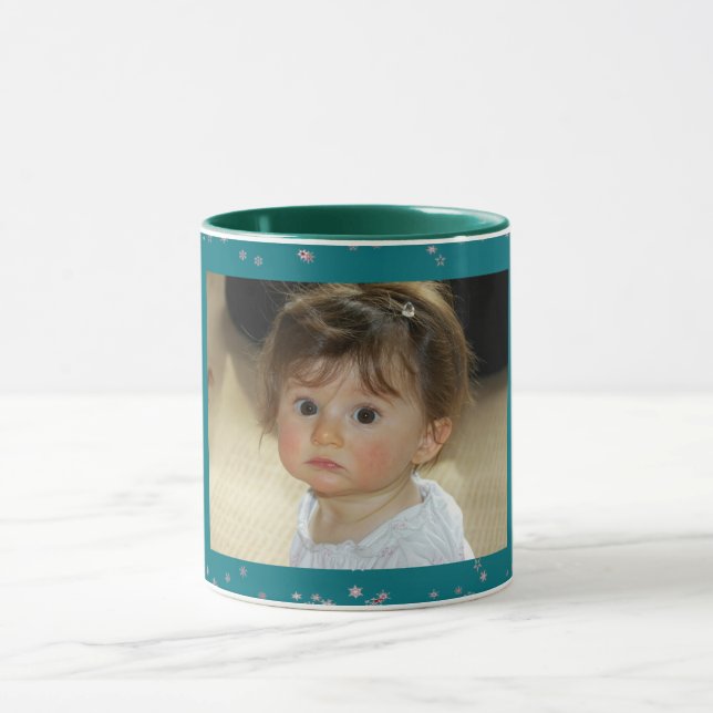 Mug Enfant 1Etoile de Noël Flocon de neige Photo perso (Centre)