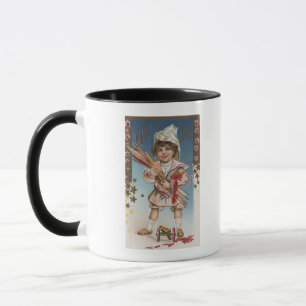 Mug Enfant tenant des feux d'artifice et des Rocket