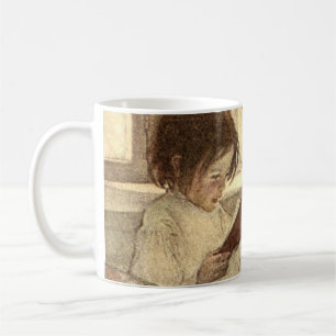 Mug Enfant Vintage lisant un livre, Jessie Willcox Smi