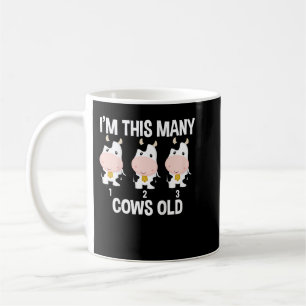 Mug Enfants 3e anniversaire mignonne ferme vaches comp