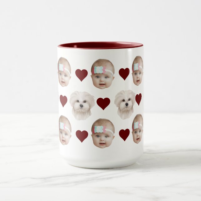 Mug Enfants Chiens Chat Baby Cadeau visage pour mamans (Centre)