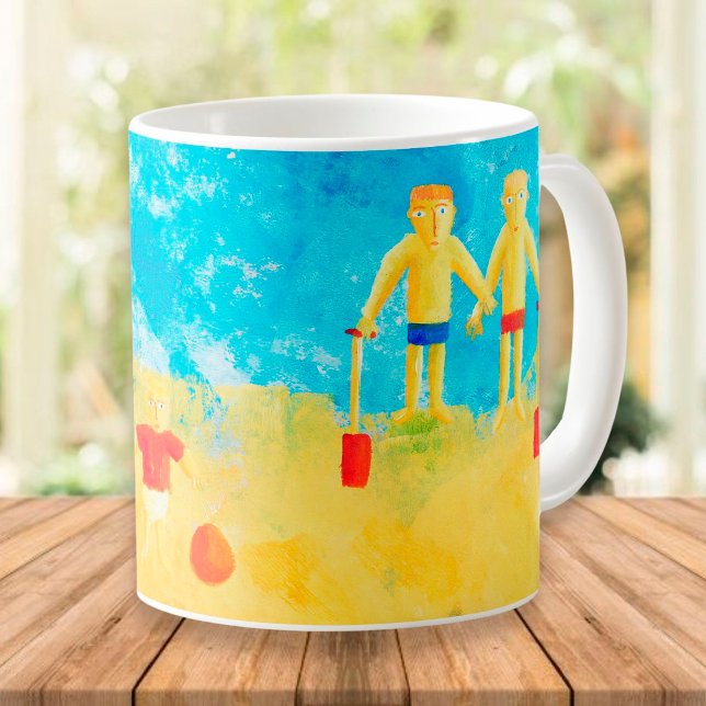 Mug Enfants en bord de mer Art moderne contemporain (Créateur téléchargé)