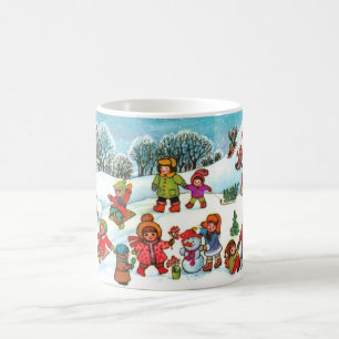 Mug Enfants jouant dans la neige