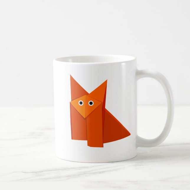 Mug Enfants mignons de Fox d'origami (Droite)