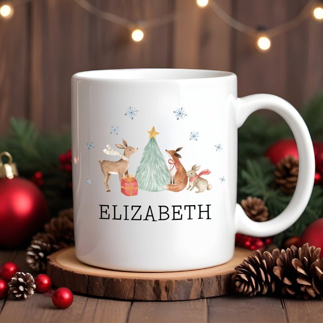 Mug Enfants personnalisés Noël Bois Animaux Hot (Créateur téléchargé)