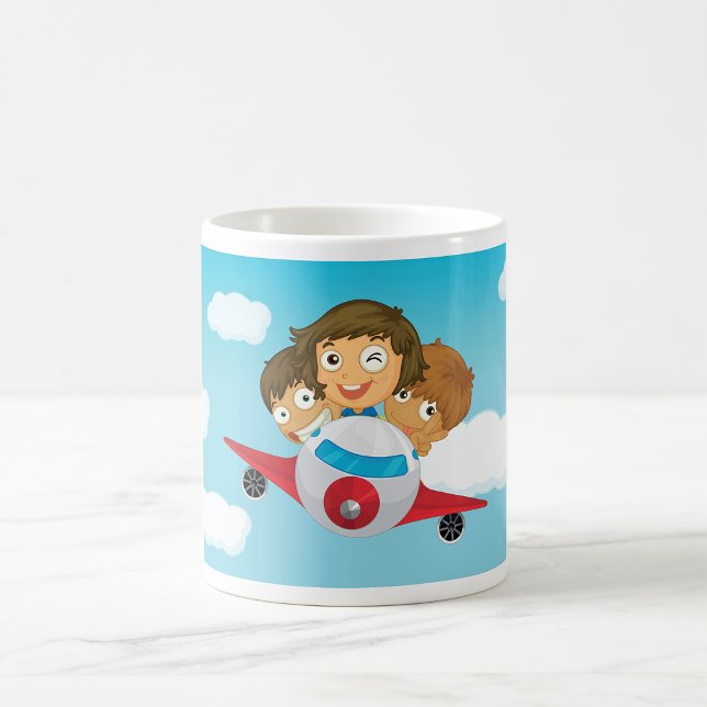 Mug Enfants Sur Un Avion (Créateur téléchargé)