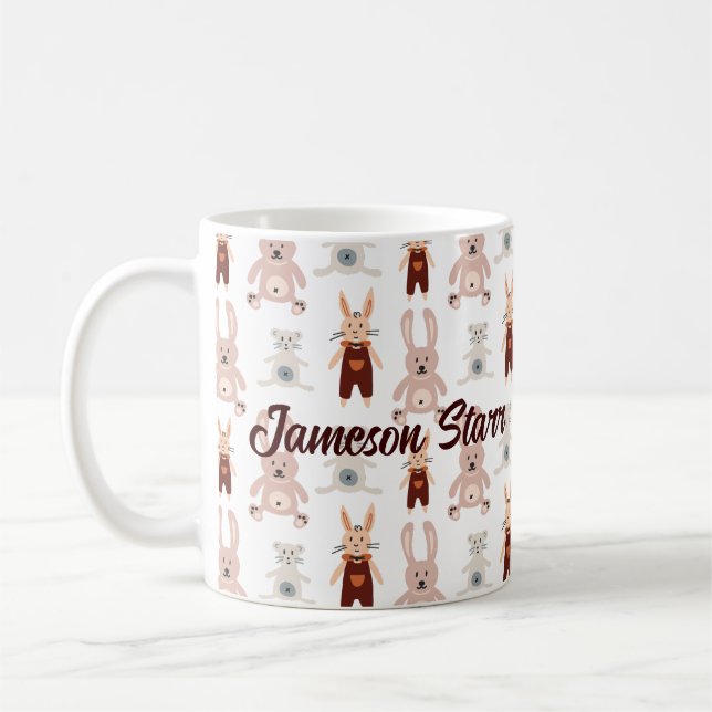 Mug Enfants Teddy Bear Chat Panda Bunny Toy Motif (Gauche)