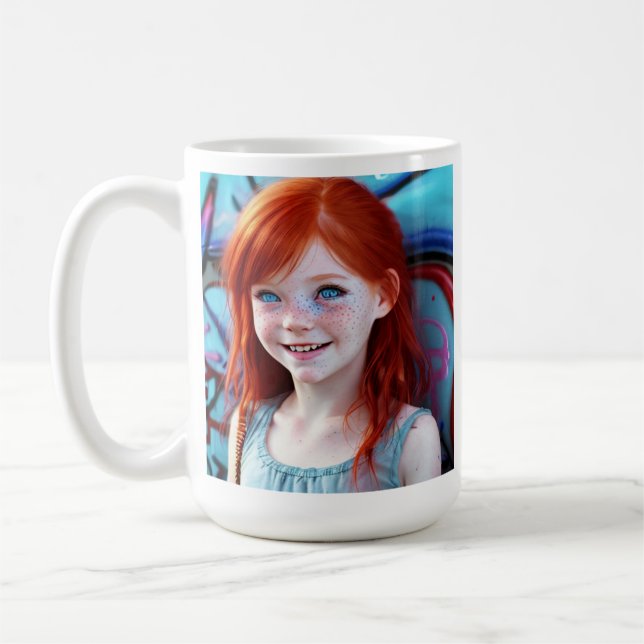Mug Enfants tribaux | Jolie petite fille à tête rouge (Gauche)