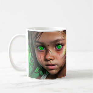 Mug Enfants tribaux   Yeux verts futuristes