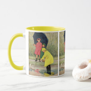 Mug Enfants vintages Jouant Puddles Toy Boats Pluie