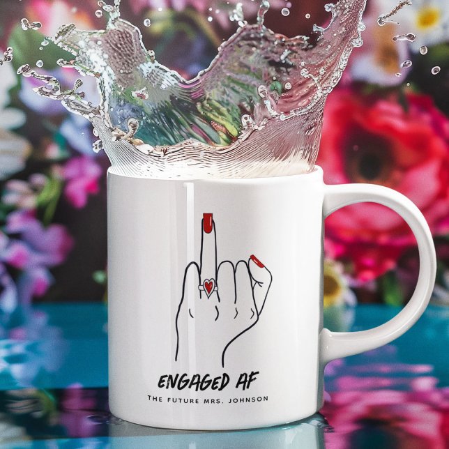 Mug Engagé AF Bride Ring Finger Finger Future Mme. (Créateur téléchargé)