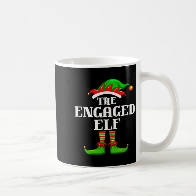 Mug Engaged Elf Matching Family Group Christmas Party  (Droite)