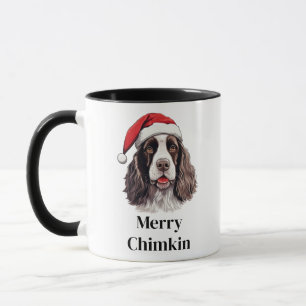 Mug English Springer Spaniel Chien Chapeau de Père Noë