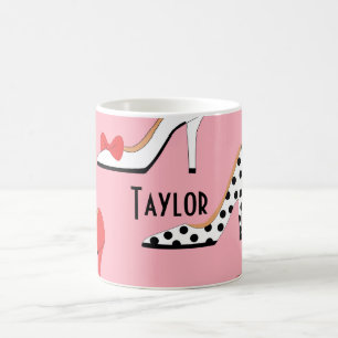 Mug Énoncé de mode à talon élevé rose
