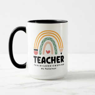 Mug Enseignant Apprendre Amour Inspirer Rainbow Person