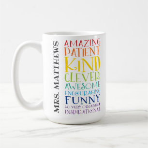 Mug ENSEIGNANT CADEAU coloré arc-en-ciel élévateur pil