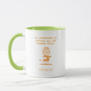 Mug Enseignant d'anglais superpuissant Design Amusant