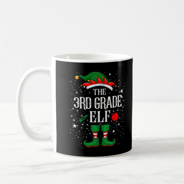 Mug Enseignant de 3e année ELF Joyeux Noël Noël Noël N (Gauche)