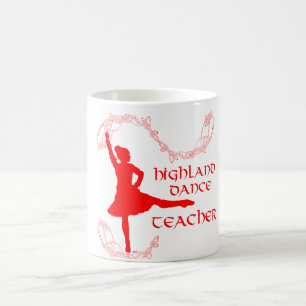 Mug Enseignant de danse Highland - Rouge