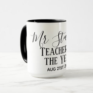 Mug Enseignant de l'année Personnalisé cadeau de texte